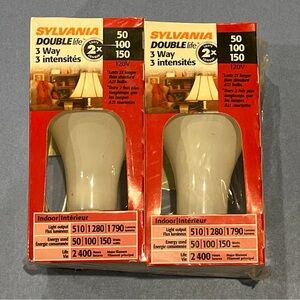 Sylvania Double Life 3-Way Light Bulbs - White